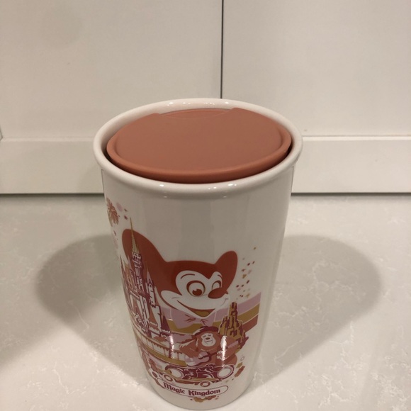 Disneyland Magic Kingdom Starbucks 12oz Tumbler Ceramic Cup w Lid - Picture 4 of 6